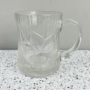 Vintage Arcoroc France Canterbury Crocus Glass‎ Coffee Tea Mug Flower 8oz